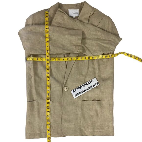 Nordstrom Blazer Womens Medium Tan Oversized Boxy Work Office Casual Jacket - Picture 11 of 15